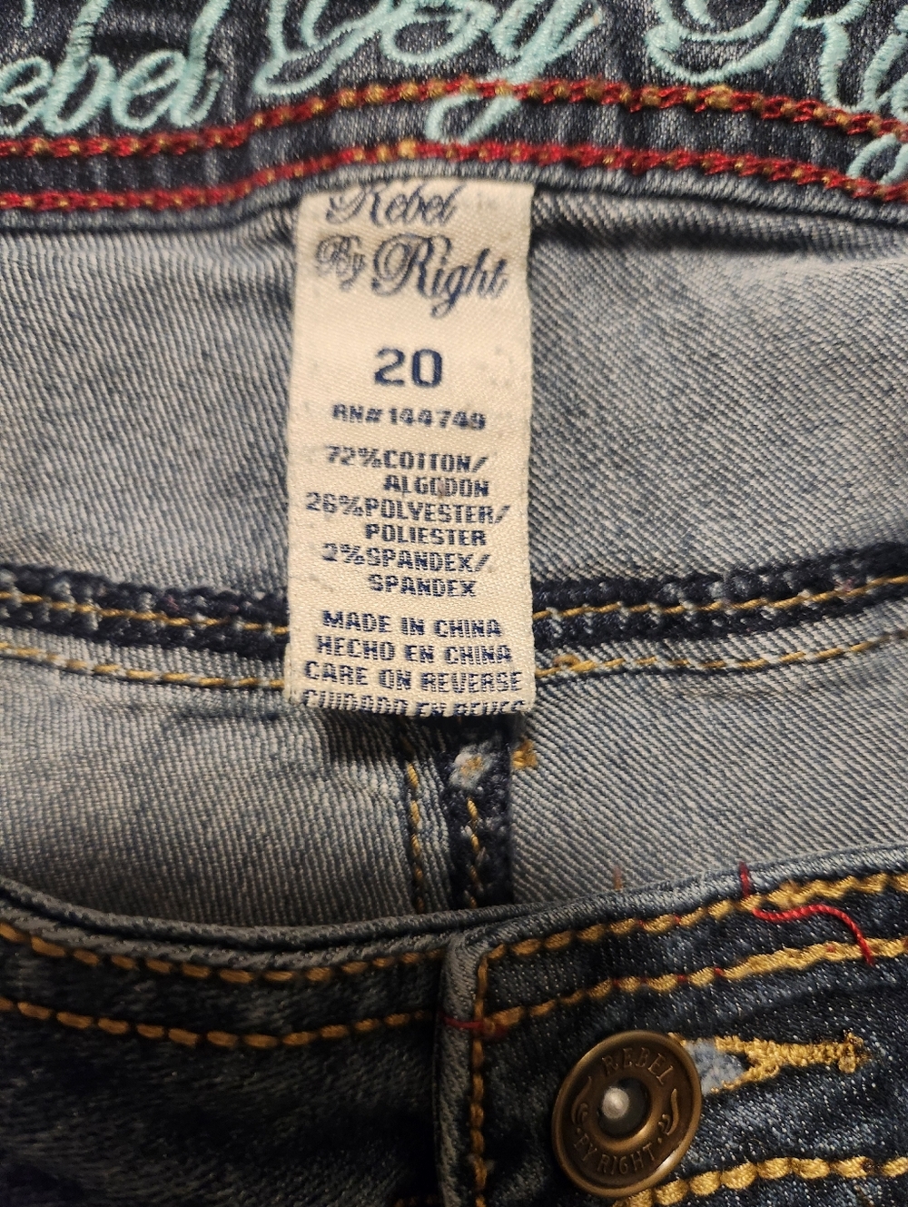 Rebel By Right Capri Denim Women Size 20 Blue Plus Size Summer - Picture 7 of 12